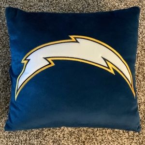 NFL Chargers Plush Soft Embroidered Throw Pillow
